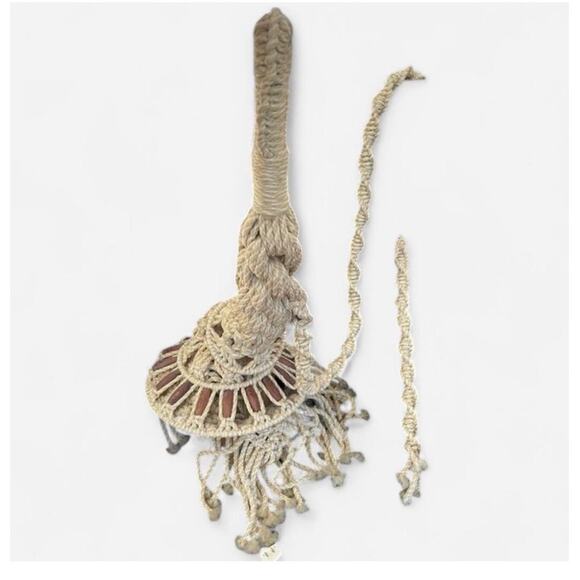 70s macrame ceramic tulip lamp - Picture 3 of 12